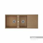 Мойка для кухни Акватон Торина прямоугольная с крылом и дополнительной чашей терракот 1A712032TR270. Фото