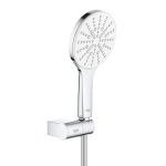 GROHE 26580LS0 Rainshower SmartActive 130 Душевой набор III (круглый ручной душ, настенный держатель, шланг 1500 мм), 9,5 л/мин, белая луна. Фото