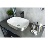 Раковина накладная GID D1333h131 46х32 53326 Белый / Хром Раковина накладная GID D1333h131 46х32 53326 Белый / Хром. Фото