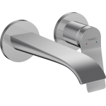 Vivenis Смеситель для раковины, однорычажный, скрытого монтажа, настенный, с изливом 19,2 см 75050000, хром. Фото