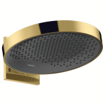 Верхний душ Hansgrohe Rainfinity 360 1jet с настенным креплением 26230990, полированное золото Верхний душ Hansgrohe Rainfinity 360 1jet с настенным креплением 26230990, полированное золото. Фото