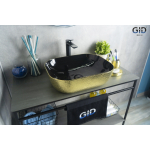 Раковина накладная GID D1302h022 50х40 53307 Черный / Золото Раковина накладная GID D1302h022 50х40 53307 Черный / Золото. Фото