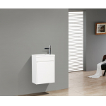 Тумба под раковину подвесная правосторонняя BELBAGNO PIETRA MINI-400-1A-SO-BL-R Bianco Lucido. Фото