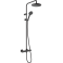 Душевая система Showerpipe 200 1jet с термостатом Hansgrohe Vernis Blend 26276670, матовый черный. Фото
