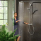 Душевая система Hansgrohe Raindance Select S Showerpipe 240 1jet PowderRain с термостатом 27633000, хром. Фото